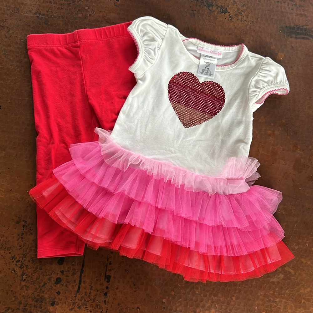 Sequin & Tulle Valentines Day Heart Set